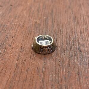Vintage 925 Sterling Silver "Kitty" Cat Food Water Bowl Pendant Bracelet Charm